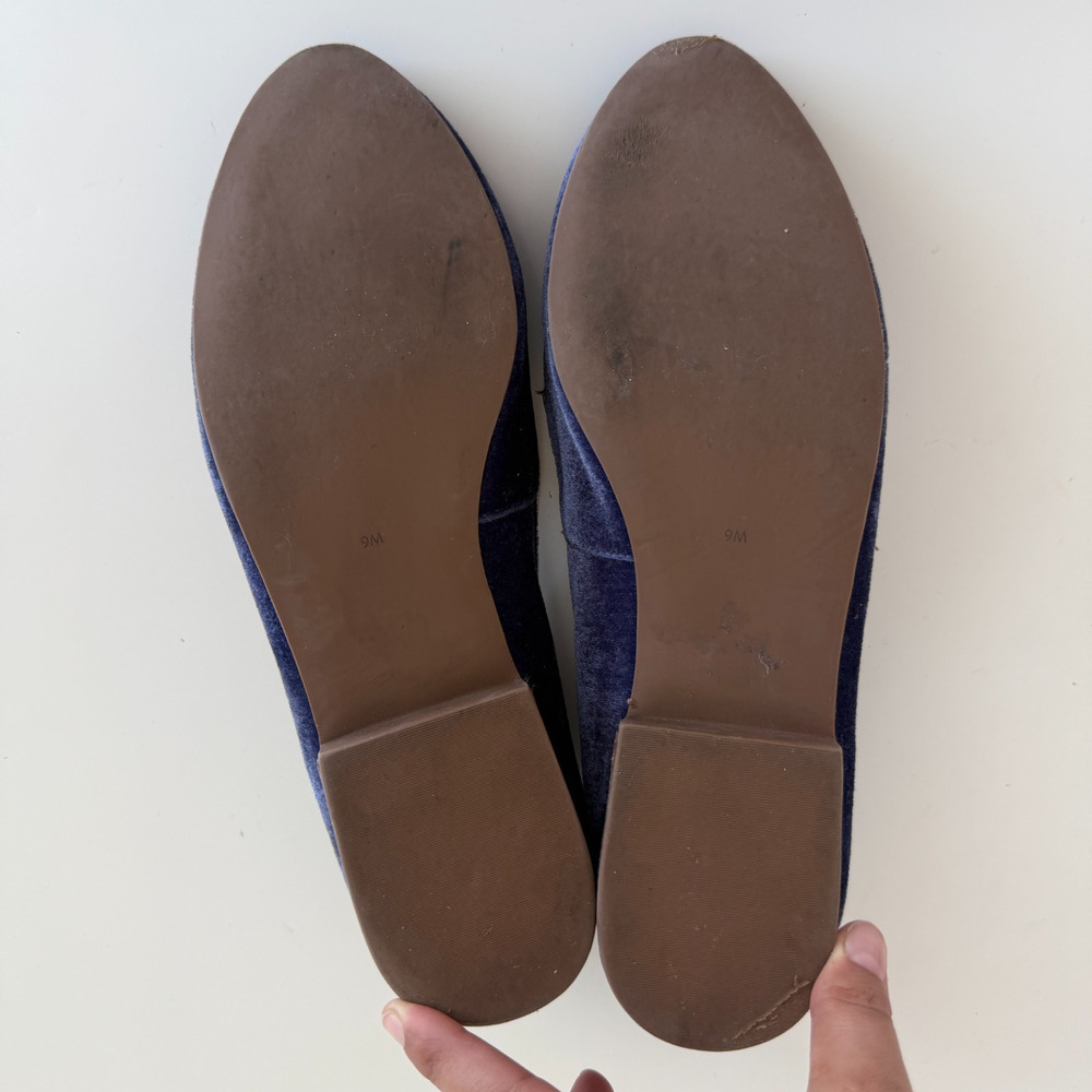 Jack Rogers Loafers Womens 9 Blue Velvet Pug Dog Embroidered Smoking Shoes Flats - Picture 10 of 11